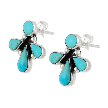 Sterling Silver Earrings Turquoise E1273-C75