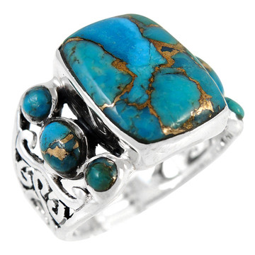 Matrix Turquoise Ring Sterling Silver R2435-C84