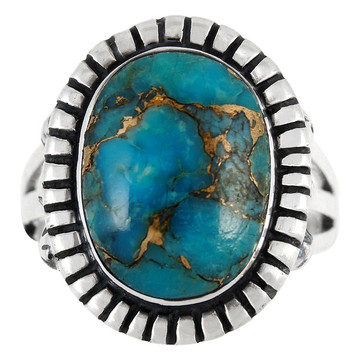 Matrix Turquoise Ring Sterling Silver R2438-C84