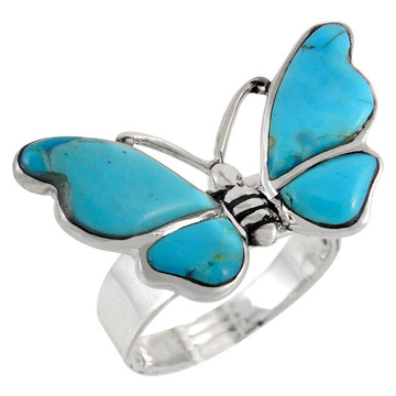 Butterfly Ring Sterling Silver Turquoise R2439-C75