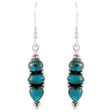 Sterling Silver Earrings Matrix Turquoise E1278-C84