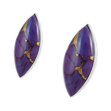 Sterling Silver Earrings Purple Turquoise E1275-C77