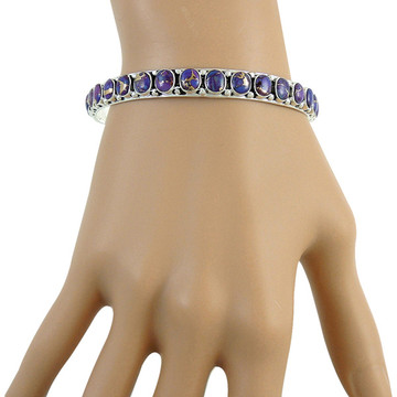 Purple Turquoise Bangle Bracelet Sterling Silver B5551B-C77