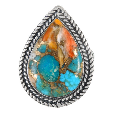 Spiny Turquoise Ring Sterling Silver R2443-C89