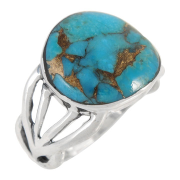 Matrix Turquoise Ring Sterling Silver R2444-C84