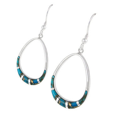 Sterling Silver Earrings Matrix Turquoise E1291-C84