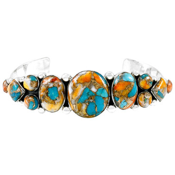 Spiny Turquoise Bracelet Sterling Silver B5491-C89