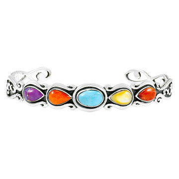 Multi Gemstone Bracelet Sterling Silver B5567-C71