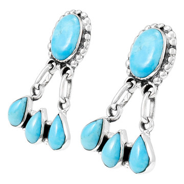 Sterling Silver Earrings Turquoise E1294-C75