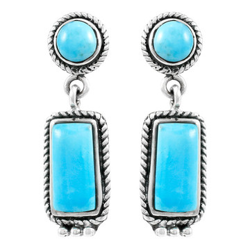 Turquoise Earrings Sterling Silver E1118-C75