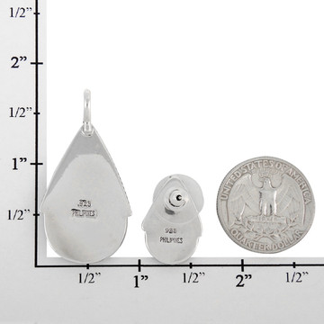 Multi-Gemstone Pendant & Earrings Set Sterling Silver PE4054-C39