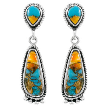 Spiny Turquoise Earrings Sterling Silver E1012-C89