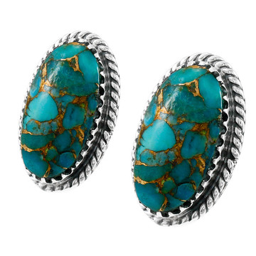 Matrix Turquoise Earrings Sterling Silver E1297-C84
