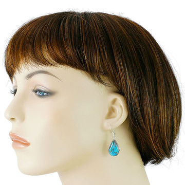 Matrix Turquoise Earrings Sterling Silver E1298-C84