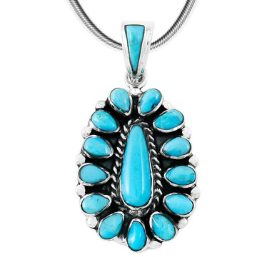 Turquoise Pendant Sterling Silver P3127-SM-C75