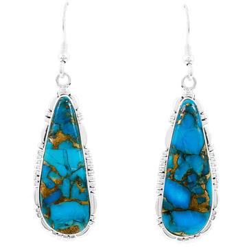 Matrix Turquoise Drop Earrings Sterling Silver E1300-C84