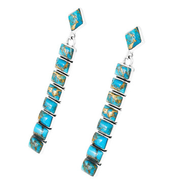 Matrix Turquoise Earrings Sterling Silver E1305-C84