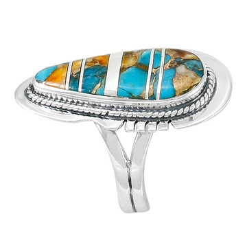 Spiny Turquoise Ring Sterling Silver R2404-C89