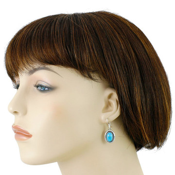 Sterling Silver Drop Earrings Turquoise E1308-C75