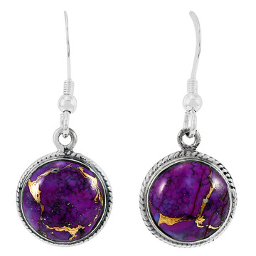 Purple Turquoise Earrings Sterling Silver E1313-C77