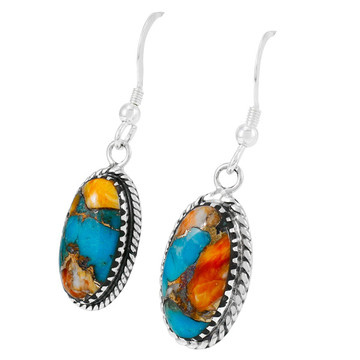 Spiny Turquoise Earrings Sterling Silver E1310-C89
