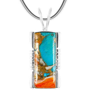Spiny Turquoise Pendant Sterling Silver P3044LG-C89