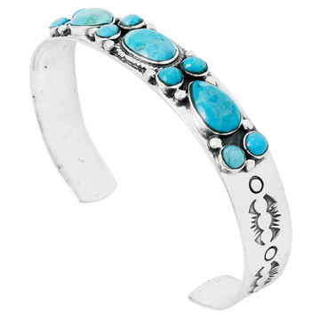 Turquoise Bracelet Sterling Silver B5552-C75