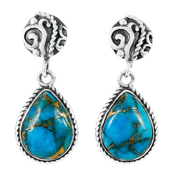 Matrix Turquoise Earrings Sterling Silver E1317-C84