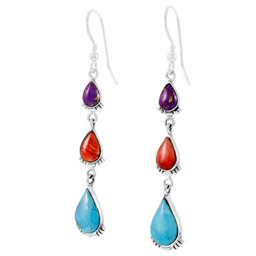 Sterling Silver Earrings Multicolors E1320-C71