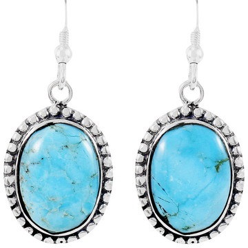 Sterling Silver Earrings Turquoise E1323-C75