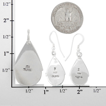 Sterling Silver Pendant & Earrings Set Multi Gemstone PE4054-C00
