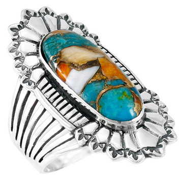 Spiny Turquoise Ring Sterling Silver R2427-C89