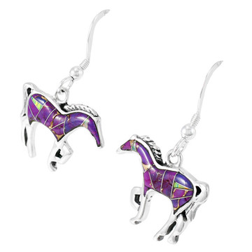 Purple Turquoise Horse Earrings Sterling Silver E1054-C23