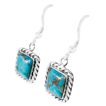 Matrix Turquoise Earrings Sterling Silver E1271-C84