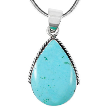 Lighter Turquoise Pendant Sterling Silver P3075-BAIL-C86