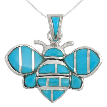 Sterling Silver Bee Pendant Turquoise P3156-C05-MED