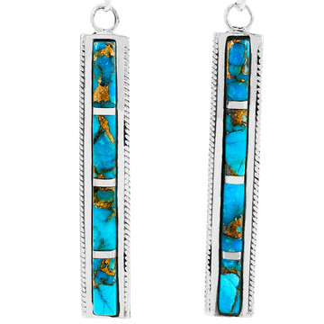 Matrix Turquoise Earrings Sterling Silver E1336-C84