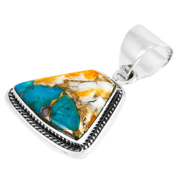 Spiny Turquoise Pendant Sterling Silver P3282-C89