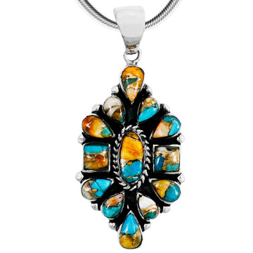 Spiny Turquoise Pendant Sterling Silver P3284-C89