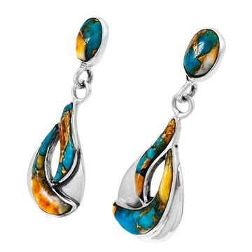 Spiny Turquoise Earrings Sterling Silver E1338-C89