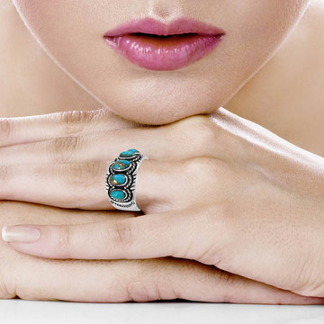 Matrix Turquoise Ring Sterling Silver R2442-C84