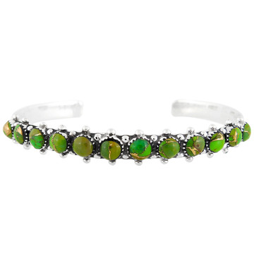 Green Turquoise Bracelet Sterling Silver B5426-C76