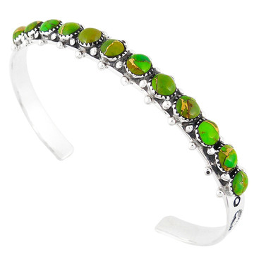 Green Turquoise Bracelet Sterling Silver B5426-C76