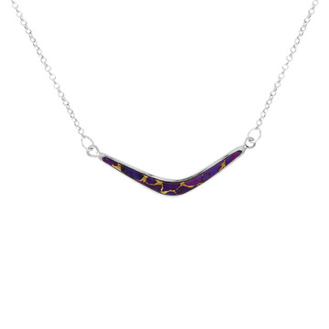 Purple Turquoise Necklace Sterling Silver N6012-C77