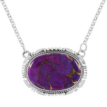 Purple Turquoise Necklace Sterling Silver N6022-C77