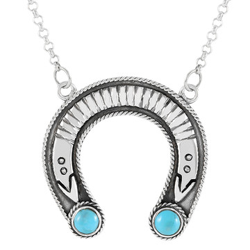 Turquoise Necklace Sterling Silver N6027-C75