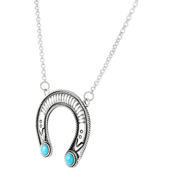 Turquoise Necklace Sterling Silver N6027-C75