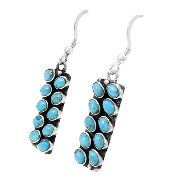 Turquoise Earrings Sterling Silver E6004-C75