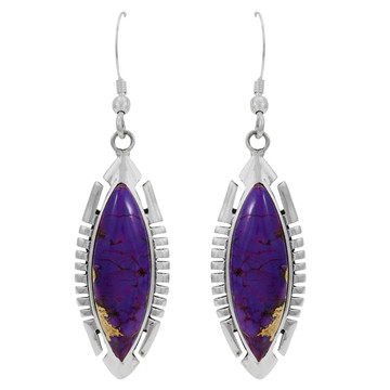 Purple Turquoise Earrings Sterling Silver E6005-C77