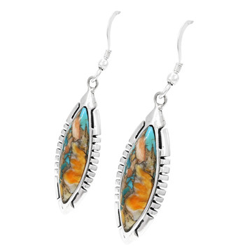 Spiny Turquoise Earrings Sterling Silver Earrings E6005-C89